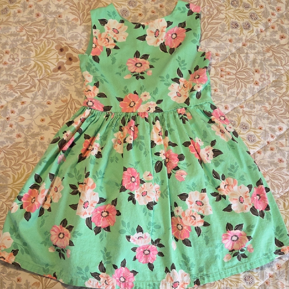 Carter's Green Floral Kids Dress Spring/Summer